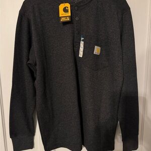 Carhartt Dark Gray Long Sleeve Henley Shirt - Men’s